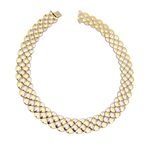 Collier Collier Aldebert or jaune et blanc. 58 Facettes 34063