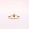 Bague Solitaire Goutte et pavage de diamants or jaune 18k 58 Facettes