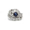Bague 54 Bague en or blanc, diamants et saphir 58 Facettes 1308