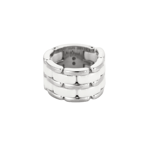 Bague 56 BAGUE CHANEL ULTRA, OR BLANC ET CERAMIQUE. 58 Facettes BO/240008//