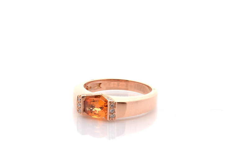 Bague vintage saphir orange et diamants 58 Facettes 27347