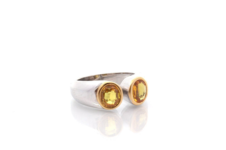 Bague 49 Bague d'occasion saphirs jaunes en or 18k 58 Facettes 27400