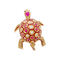 Broche Broche vintage, "Tortue", or jaune, émail, rubis. 58 Facettes 34164
