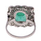 Bague 52 Grâce géométrique : une bague Art déco vintage avec émeraude et diamants 58 Facettes 24110-0131