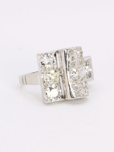 Bague 54 Bague pont diamants taille ancienne 58 Facettes 1153.15