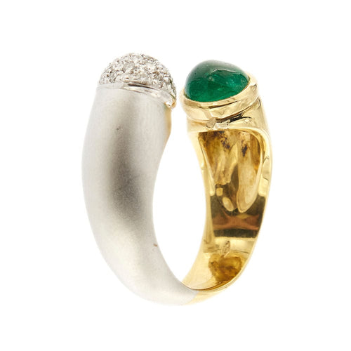 Bague 56 Bague ouverte émeraude diamants 58 Facettes 28269