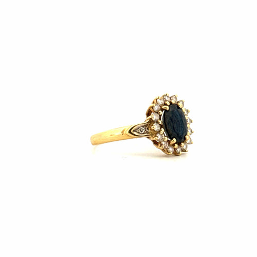 Bague Bague Pompadour Or Jaune 18k Saphir et Diamants 58 Facettes 87-GS34553