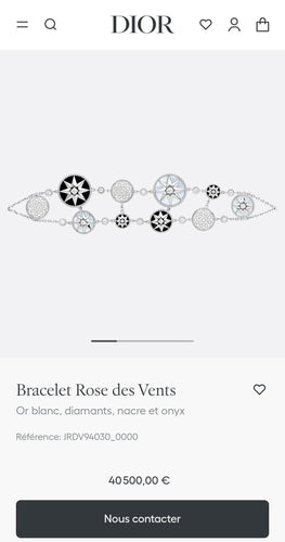Bracelet DIOR - Bracelet Rose des Vents en or blanc, nacre, onyx et diamants 58 Facettes