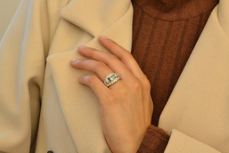 Bague 53 Bague vintage diamants en or 18k 58 Facettes 27236-27101