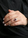 Bague 55 Bague marguerite or blanc rubis ovale diamants 58 Facettes 1023.1