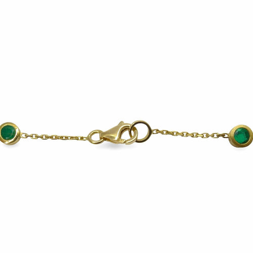 Collier Collier or jaune 18K et emeraude 2 ct 58 Facettes 00059301