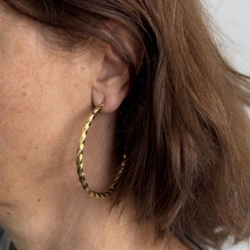 Boucles d'oreilles Grandes boucles d'oreilles créoles 58 Facettes 37640