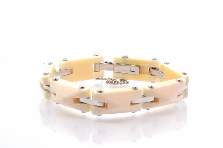 Bracelet Bracelet Art déco bakélite et platine 58 Facettes 25435