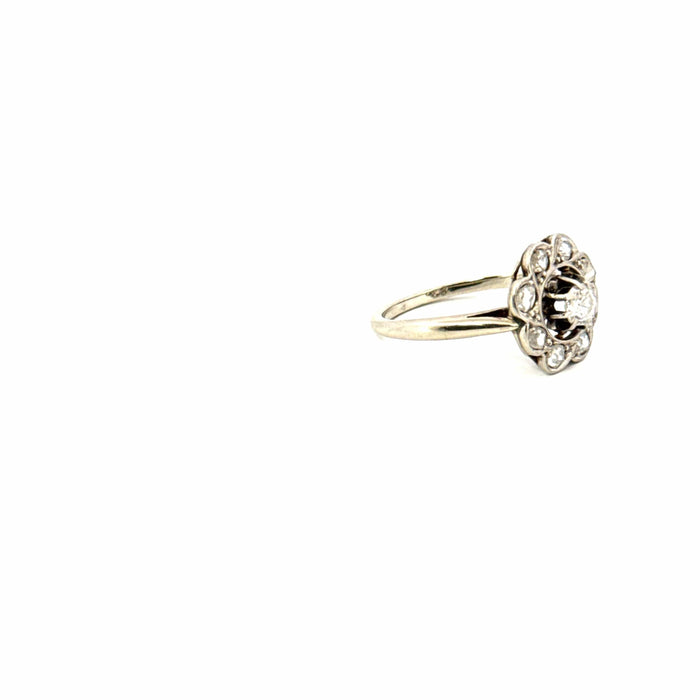 Bague 52 Bague Marguerite Or Blanc 18k & Diamants 58 Facettes 104-GS34888-2