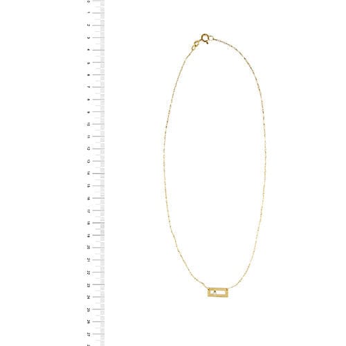 Collier Collier en or jaune avec pendentif rectangulaire et diamant 58 Facettes 38422