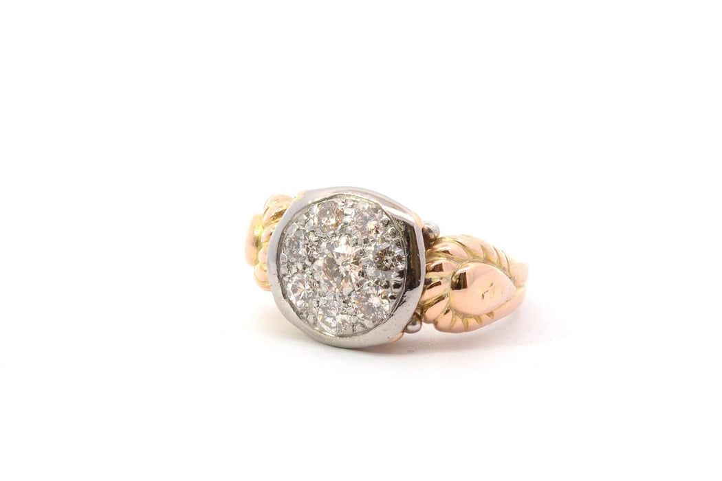 Bague 55.5 Bague vintage diamants en or et platine 58 Facettes 26121