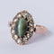 Bague 55 Bague ancienne chrysobéryl oeil de chat et diamants 58 Facettes 19-378-50