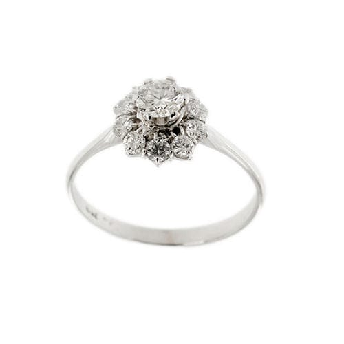 Bague 61 Bague fleur avec diamants 58 Facettes 32265