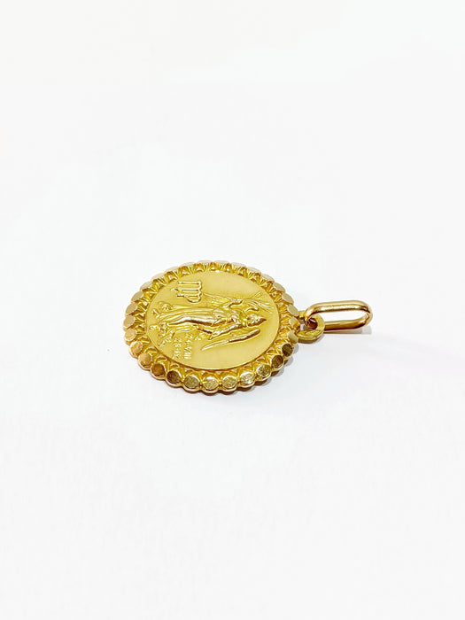 Pendentif Médaille du zodiac vierge or jaune 58 Facettes