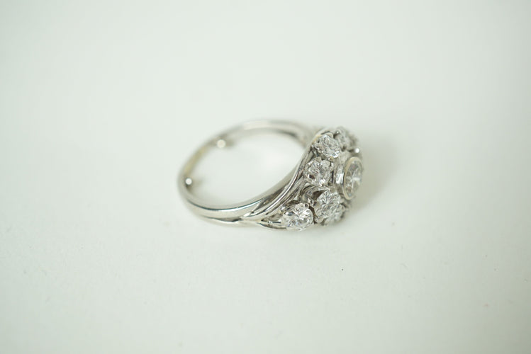 Bague 48 Bague marguerite or blanc diamants 58 Facettes SQ8512637