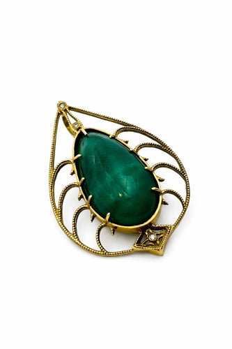 Pendentif Pendentif en or jaune avec émeraude 58 Facettes 50015