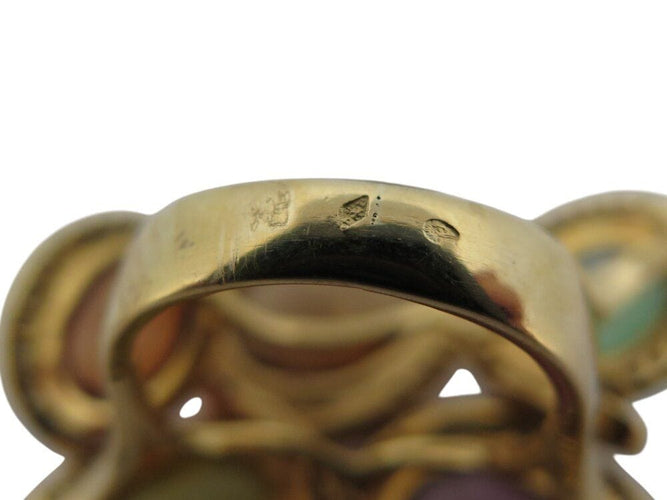 Bague 54 bague en or jaune 18k t54 sertie 5 pierres & 150 diamants 1.05ct 58 Facettes 268939