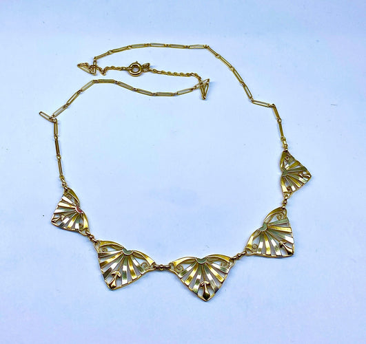 Collier Collier draperie en or jaune et or blanc, époque 1900/1930 58 Facettes AB394