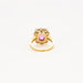 Bague 55.5 Bague marguerite saphir rose en or jaune et platine 58 Facettes