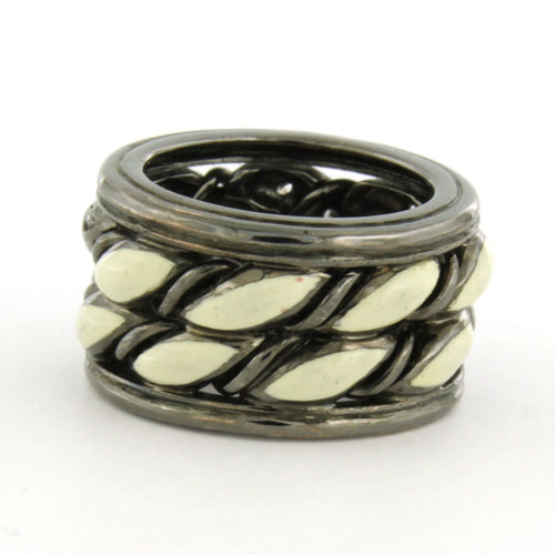 Bague 52 Maria Garcia Cassetti - Bague en or avec rhodium noir, émail et diamants 58 Facettes