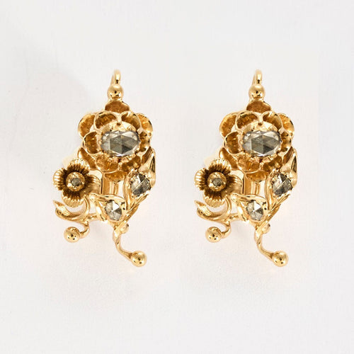 Boucles d'oreilles Boucles d'oreilles provencales or jaune et diamants 58 Facettes LF24