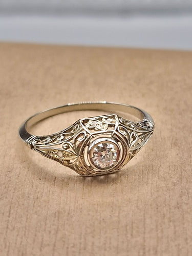 Bague 57 Bague solitaire ancienne début 1900 58 Facettes