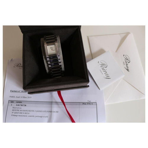 Montre POIRAY - Montre Ma Première Manchette Acier Et Diamants 58 Facettes 284