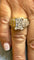 Anillo de oro bicolor de 14 quilates y diamantes naturales 