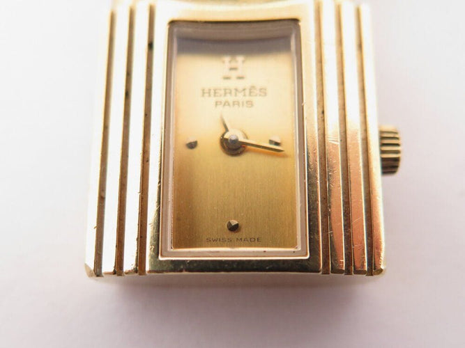 Montre montre vintage HERMES Kelly Mini Cadenas 20 mm plaque or quartz dame 58 Facettes 268902