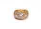 Bague 56 Bague boule diamant solitaire avec pavage 58 Facettes Bag.Boule.3ct