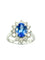 Bague 55 Bague Or Blanc 14K Tanzanite et Diamants 58 Facettes