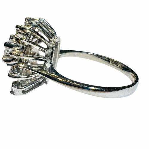 Bague 52 Bague "étoile" or blanc diamants 58 Facettes 7872 A