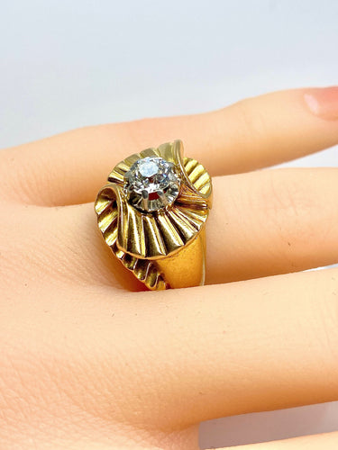 Bague 50 Bague en or jaune, diamant, vers 1940/1960 58 Facettes AB466