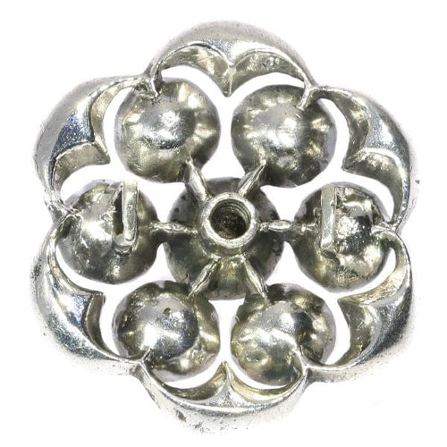 Histoire fascinante : bouton en argent de l'époque géorgienne avec diamants 58 Facettes 14095-0001
