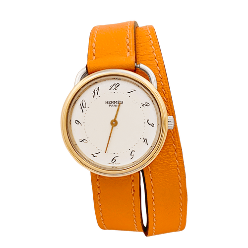 Montre Montre Hermès, "Arceau", plaqué or, acier, cuir. 58 Facettes 34466