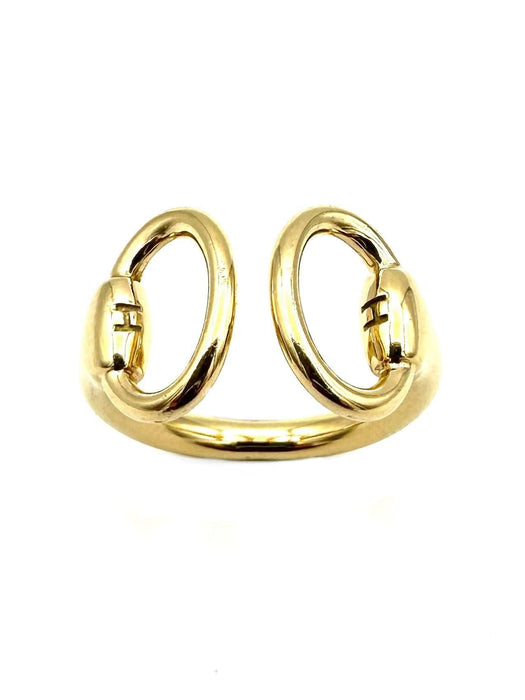 Bague 54-55 HERMES. Collection "Nausicaa", bague or jaune 18K 58 Facettes