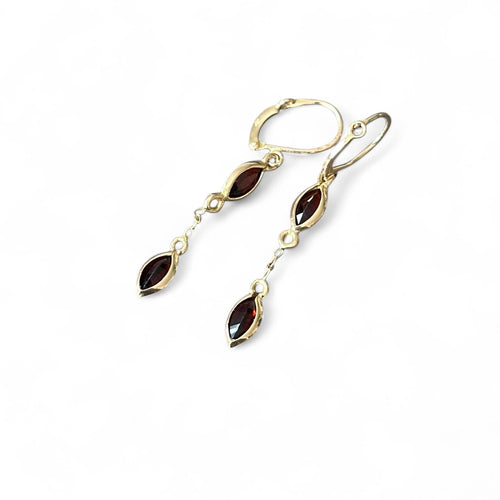 Boucles d'oreilles Boucles d'oreilles dormeuses or jaune grenats 58 Facettes 343