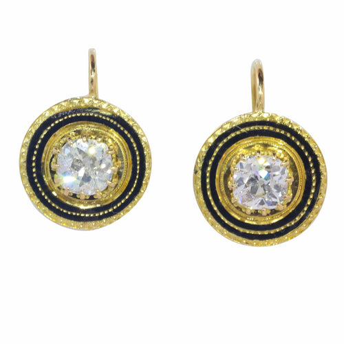 Boucles d'oreilles Aperçus de grandeur : boucles d'oreilles en diamant des années 1830 58 Facettes 21355-0125