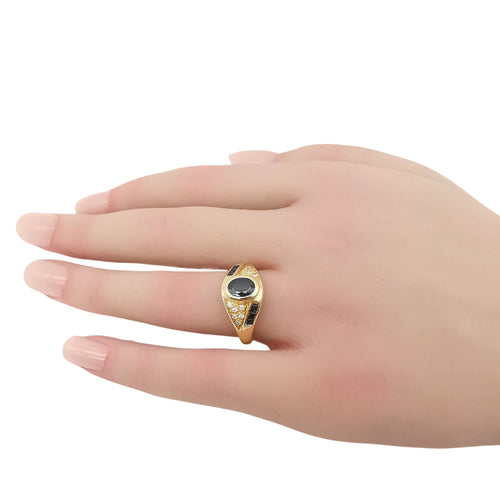 Bague 57 Bague or jaune saphirs & diamants 58 Facettes