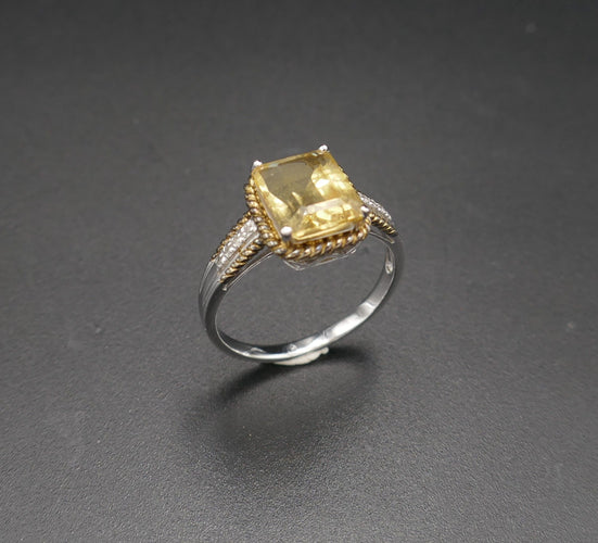 Bague 60 Bague citrine et diamants. 58 Facettes C63-06
