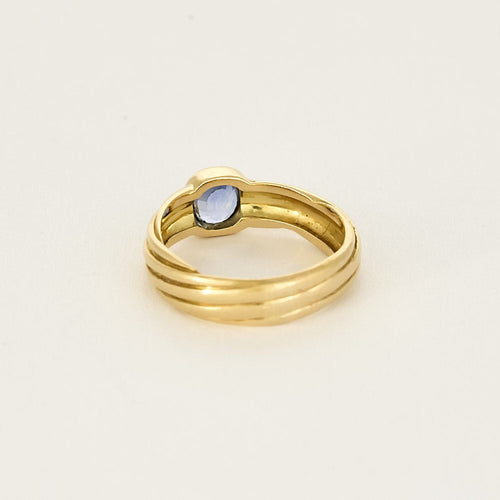 Bague 54 Bague jonc en or jaune et saphir 58 Facettes LOR3887X2