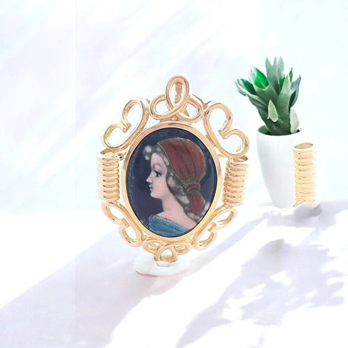 Pendentif Pendentif - Broche (1950–1960) or jaune, émail de Limoges signé R. Philippon 58 Facettes AA 1688