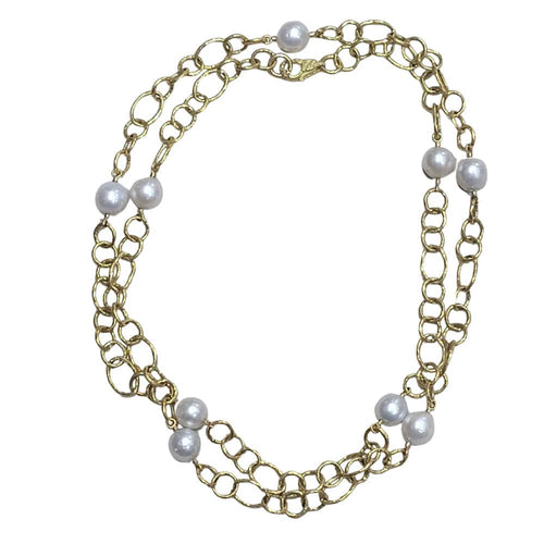 Collier Collier à maillons et perles 58 Facettes CO49