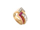 Bague 50 bague tank art deco sertie diamants 1.1ct rubis t50 en or jaune platine 8gr 58 Facettes 269295