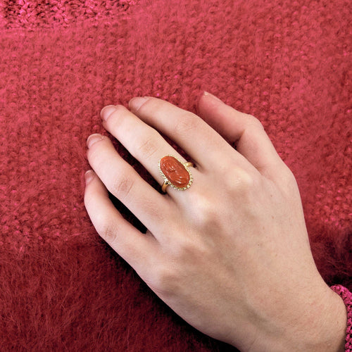 Bague 54 Bague Camée Corail 58 Facettes